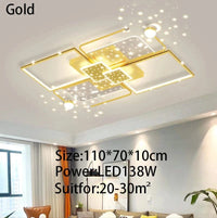 Plafonnier LED Intelligent Modernité & Créativité pour Décoration Intérieure | Marco Lucetti Or 110cm / 3 couleurs pas de télécommande