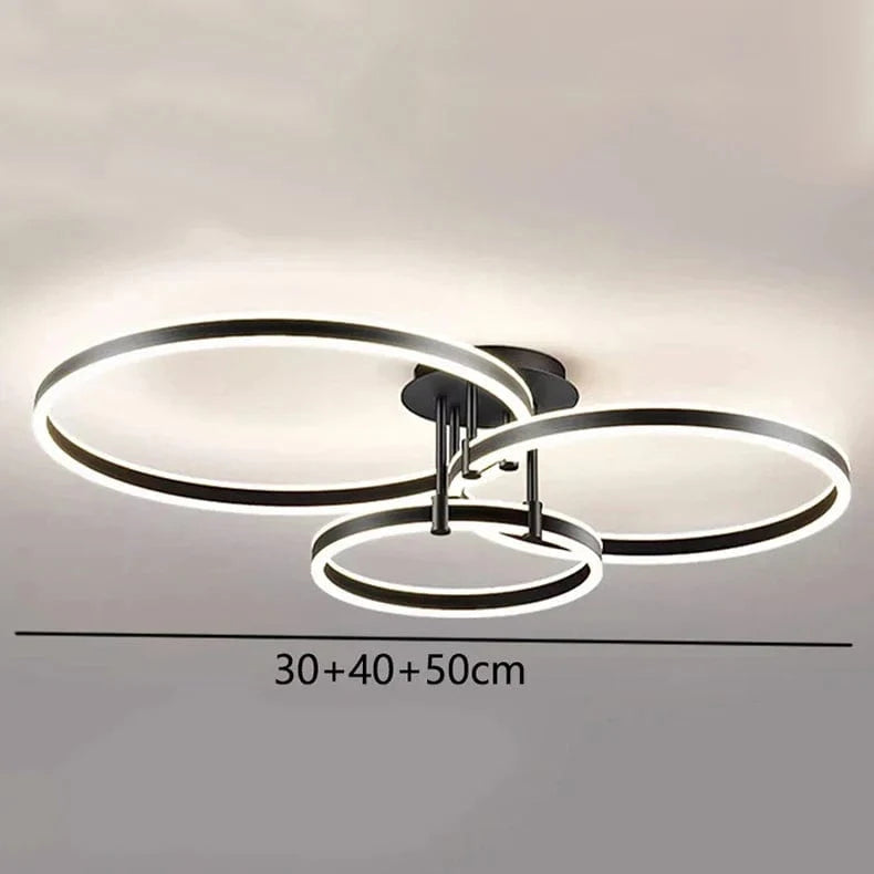 Plafonnier LED intelligent nordique pour une décoration de maison moderne. | Marco Lucetti Noir 30 40 50cm / Gradation à distance RC