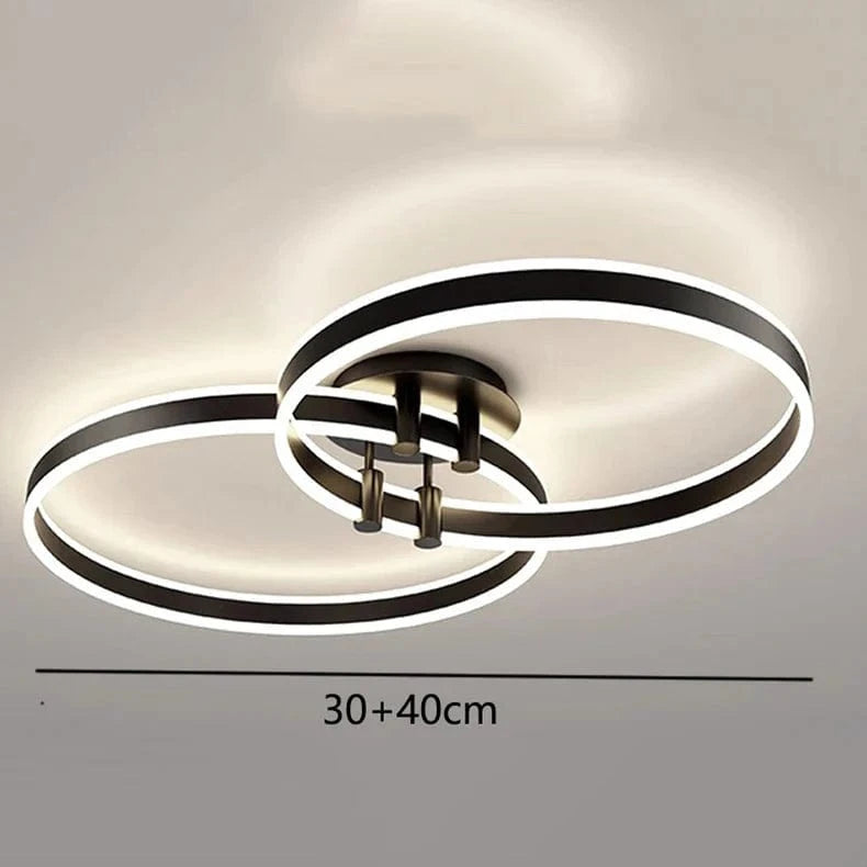 Plafonnier LED intelligent nordique pour une décoration de maison moderne. | Marco Lucetti Noir 30 40cm / Gradation à distance RC