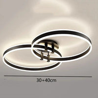 Plafonnier LED intelligent nordique pour une décoration de maison moderne. | Marco Lucetti Noir 30 40cm / Gradation à distance RC