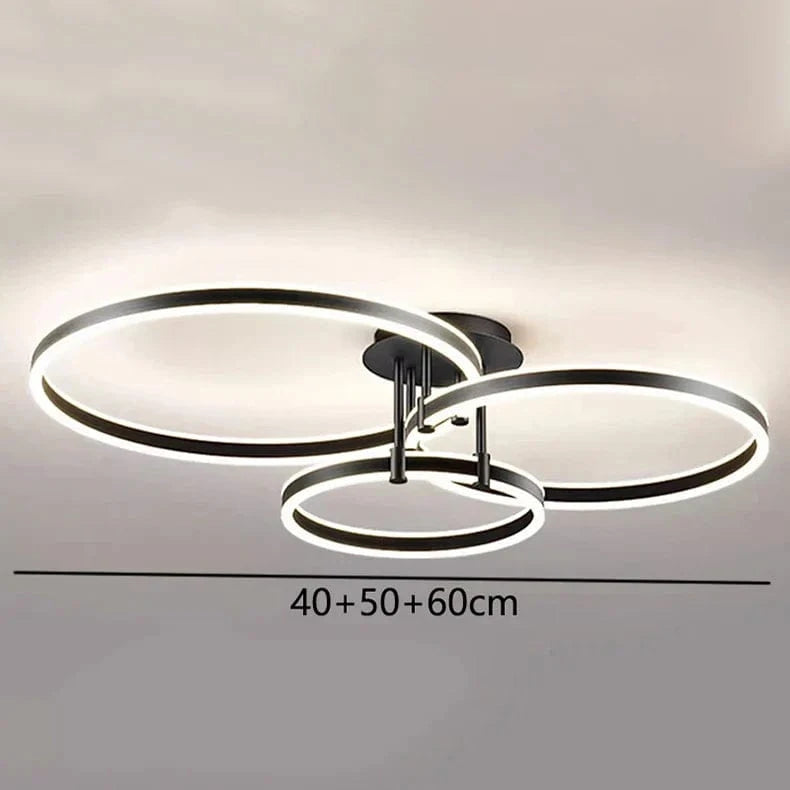Plafonnier LED intelligent nordique pour une décoration de maison moderne. | Marco Lucetti Noir 40 50 60cm / Gradation à distance RC