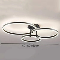 Plafonnier LED intelligent nordique pour une décoration de maison moderne. | Marco Lucetti Noir 40 50 60cm / Gradation à distance RC