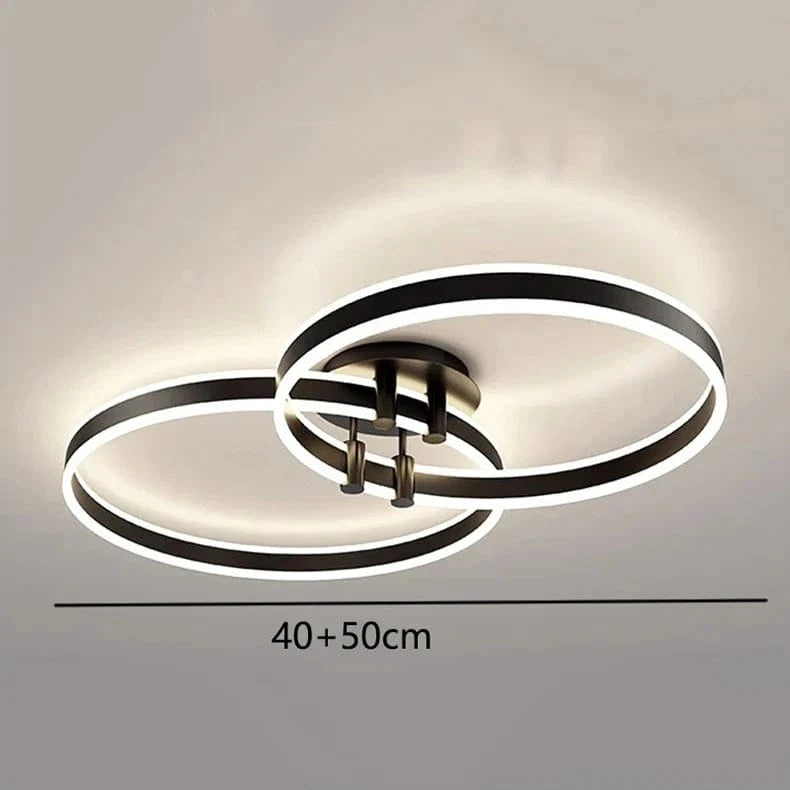 Plafonnier LED intelligent nordique pour une décoration de maison moderne. | Marco Lucetti Noir 40 50cm / Gradation à distance RC