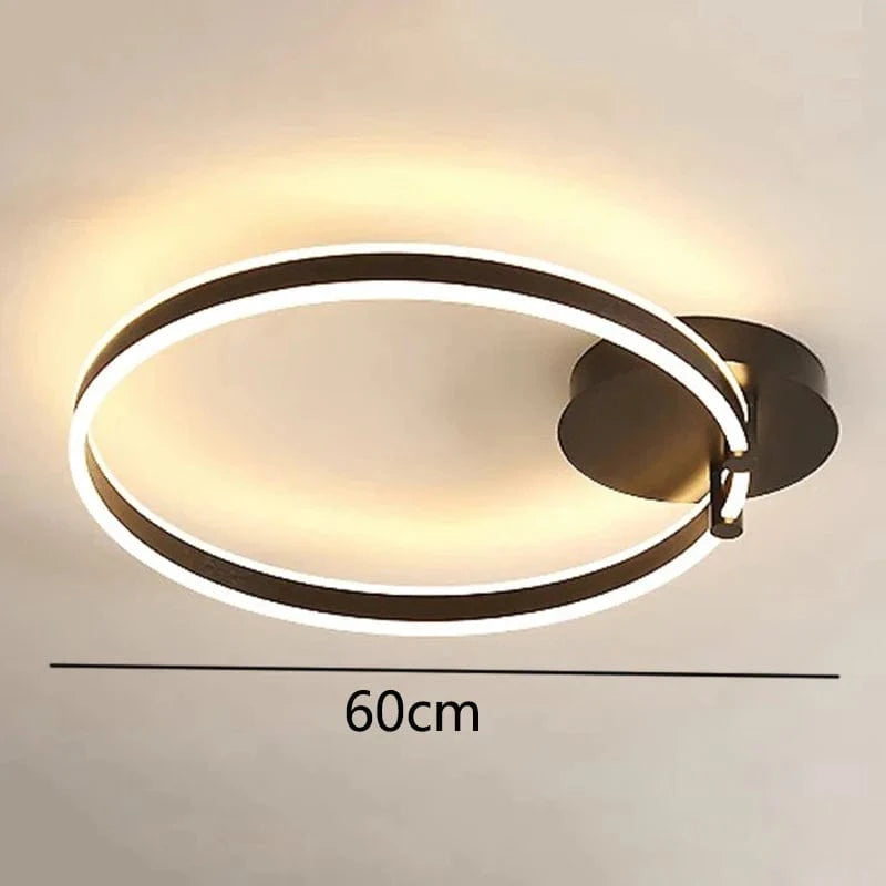 Plafonnier LED intelligent nordique pour une décoration de maison moderne. | Marco Lucetti Noir 60cm / Gradation à distance RC