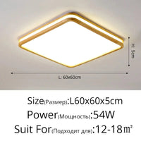 Plafonnier LED intelligently simple rectangulaire nordique et moderne. | Marco Lucetti Carré L60x60cm 54W / Blanc froid