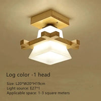 Plafonnier LED japonais avec abat-jour en verre et base en bois - Édition Exclusive | Marco Lucetti 1 tête-A / Lumière blanche