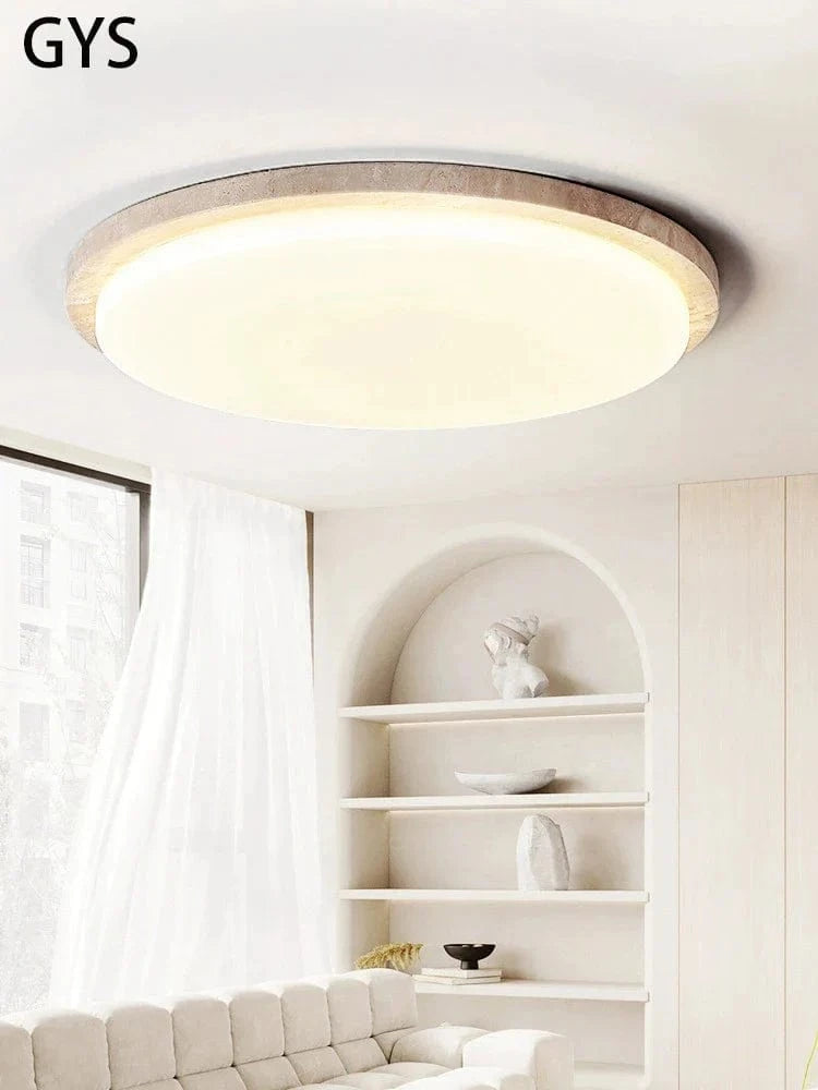 Plafonnier LED Japonais en Pierre de Grotte - Style Wabi-Sabi | Marco Lucetti