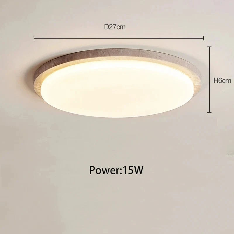 Plafonnier LED Japonais en Pierre de Grotte - Style Wabi-Sabi | Marco Lucetti 27 cm / 3 changements de couleur