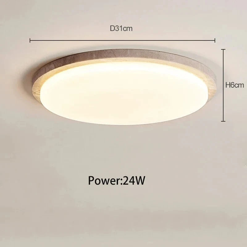 Plafonnier LED Japonais en Pierre de Grotte - Style Wabi-Sabi | Marco Lucetti 31 cm / 3 changements de couleurs