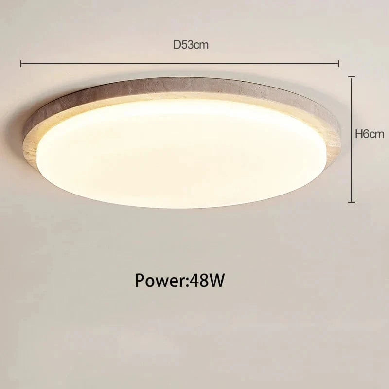 Plafonnier LED Japonais en Pierre de Grotte - Style Wabi-Sabi | Marco Lucetti 53 cm / 3 changements de couleurs