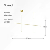 Plafonnier LED linéaire moderne "Made in Italy" pour décoration haut de gamme de l'hôtel et de la salle à manger | Marco Lucetti