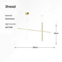 Plafonnier LED linéaire moderne "Made in Italy" pour décoration haut de gamme de l'hôtel et de la salle à manger | Marco Lucetti
