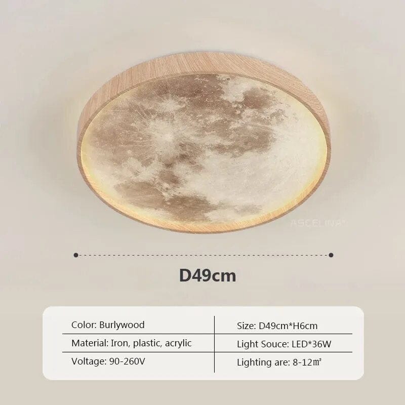 Plafonnier LED Lunaire en Bois | Marco Lucetti A49CM / Lumière chaude