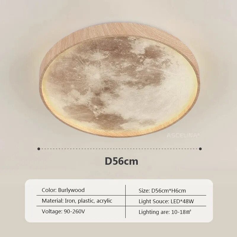 Plafonnier LED Lunaire en Bois | Marco Lucetti A56CM / Lumière chaude