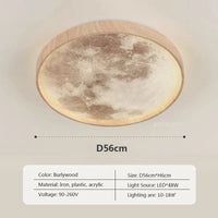 Plafonnier LED Lunaire en Bois | Marco Lucetti A56CM / Lumière chaude