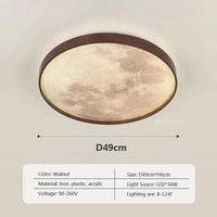 Plafonnier LED Lunaire en Bois | Marco Lucetti B49CM / Lumière chaude