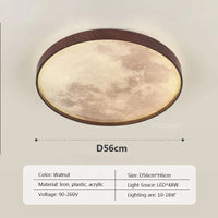 Plafonnier LED Lunaire en Bois | Marco Lucetti B56CM / Lumière chaude