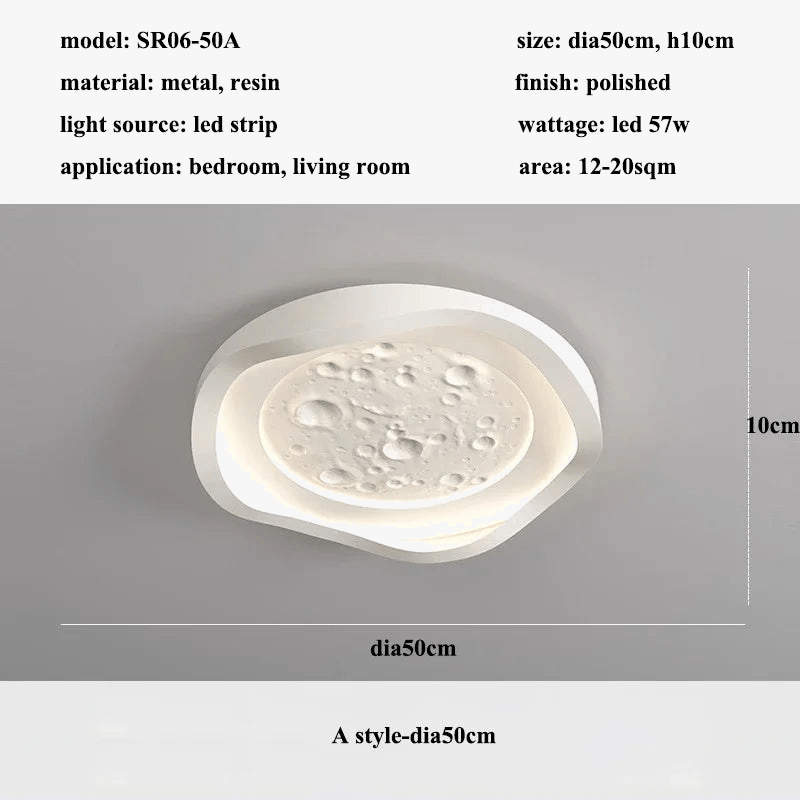 Plafonnier LED Lunaire Moderne en Résine - Décoratif | Marco Lucetti