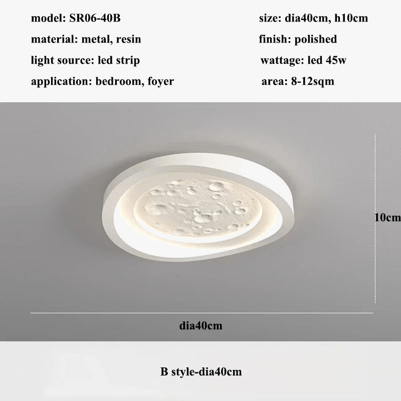 Plafonnier LED Lunaire Moderne en Résine - Décoratif | Marco Lucetti
