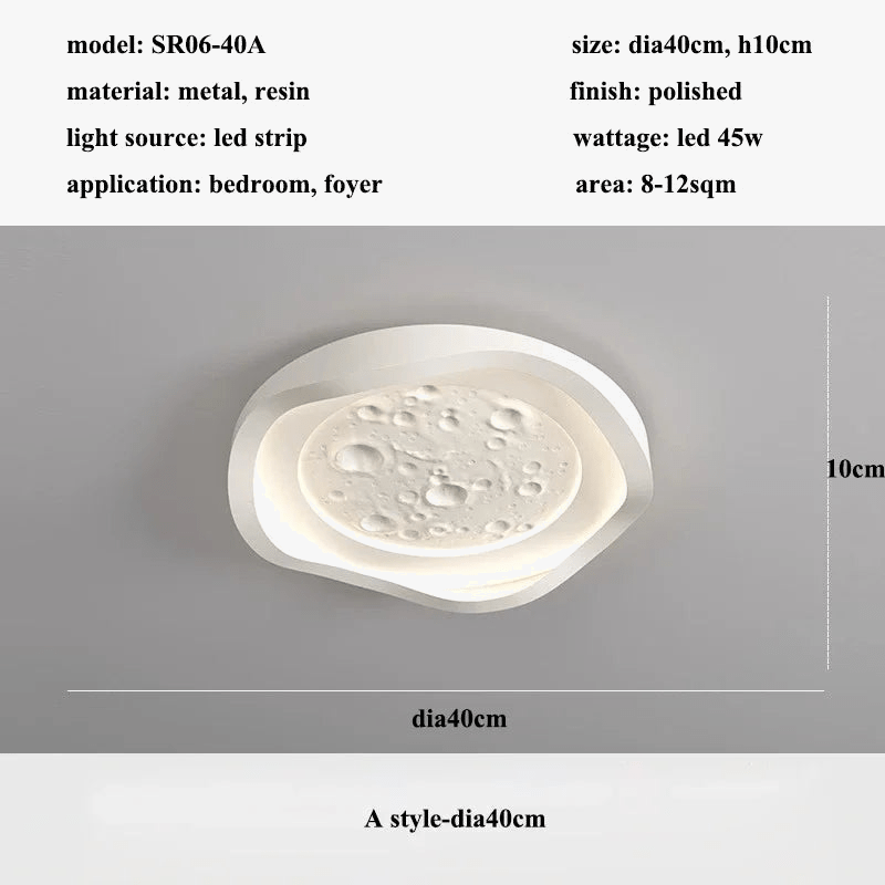 Plafonnier LED Lunaire Moderne en Résine - Décoratif | Marco Lucetti