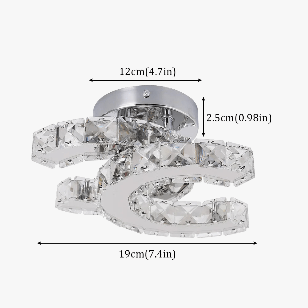 Plafonnier LED Luxe Cristal & Acier. | Marco Lucetti