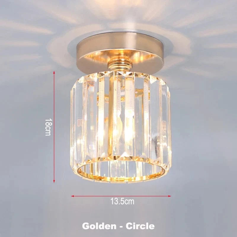 Plafonnier LED Luxe Cristal pour Salon | Marco Lucetti Cercle doré