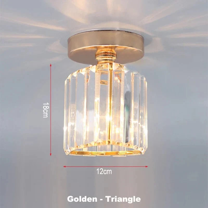 Plafonnier LED Luxe Cristal pour Salon | Marco Lucetti Triangle doré