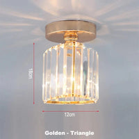 Plafonnier LED Luxe Cristal pour Salon | Marco Lucetti Triangle doré