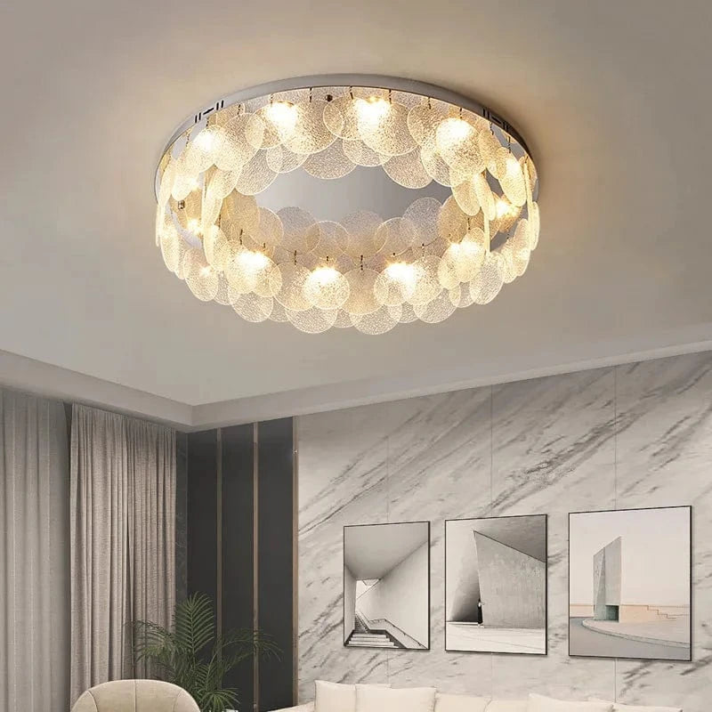 Plafonnier LED Luxe en Verre et Cristal | Marco Lucetti
