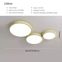 Plafonnier LED Macaron LuxeVue | Marco Lucetti LCL120 Beige 110cm / Blanc froid-Pas de RC