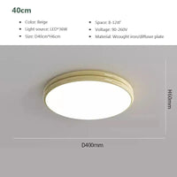 Plafonnier LED Macaron LuxeVue | Marco Lucetti LCL120 Beige 40cm / Blanc froid-Pas de RC