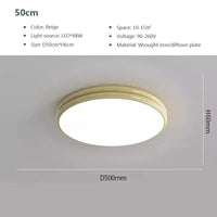 Plafonnier LED Macaron LuxeVue | Marco Lucetti LCL120 Beige 50cm / Blanc froid-Pas de RC