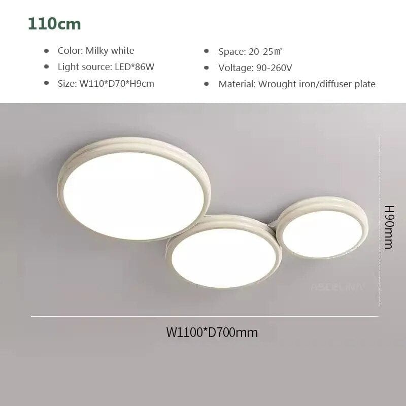 Plafonnier LED Macaron LuxeVue | Marco Lucetti LCL120 Blanc 110cm / Blanc froid-Pas de RC