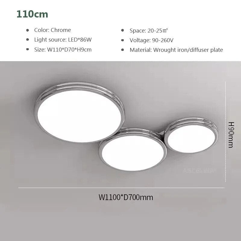 Plafonnier LED Macaron LuxeVue | Marco Lucetti LCL120 Chromé 110cm / Blanc froid-Pas de RC