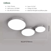 Plafonnier LED Macaron LuxeVue | Marco Lucetti LCL120 Chromé 110cm / Blanc froid-Pas de RC