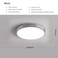 Plafonnier LED Macaron LuxeVue | Marco Lucetti LCL120 Chromé 40cm / Blanc froid-Pas de RC