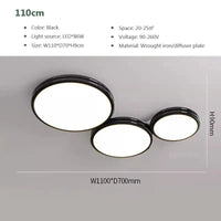 Plafonnier LED Macaron LuxeVue | Marco Lucetti LCL120 Noir 110cm / Blanc froid-Pas de RC