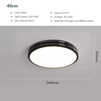 Plafonnier LED Macaron LuxeVue | Marco Lucetti LCL120 Noir 40cm / Blanc froid-Pas de RC