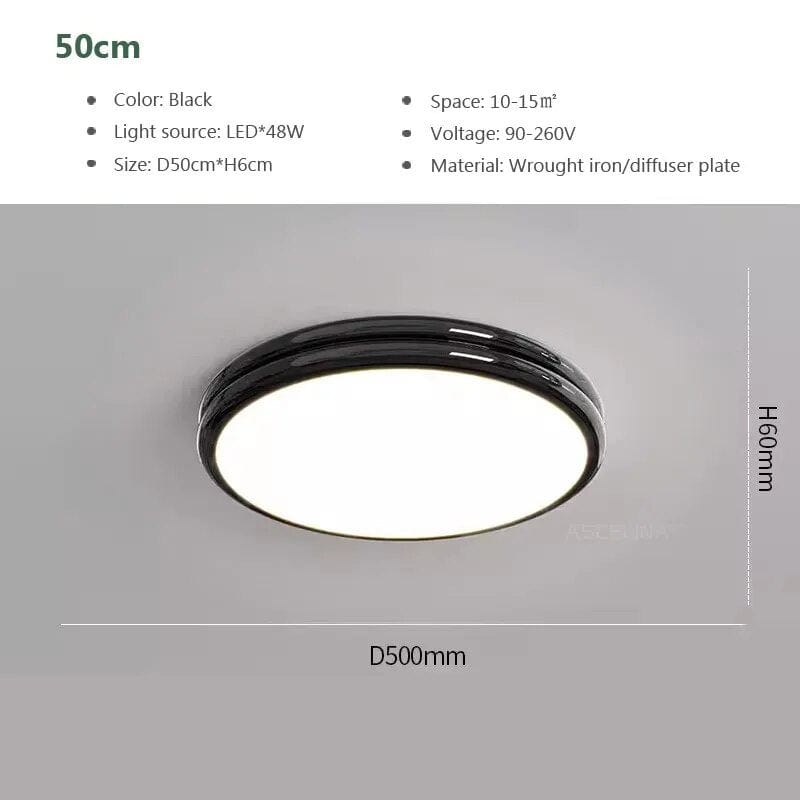 Plafonnier LED Macaron LuxeVue | Marco Lucetti LCL120 Noir 50cm / Blanc froid-Pas de RC