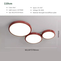 Plafonnier LED Macaron LuxeVue | Marco Lucetti LCL120 Rouge 110cm / Blanc froid-Pas de RC