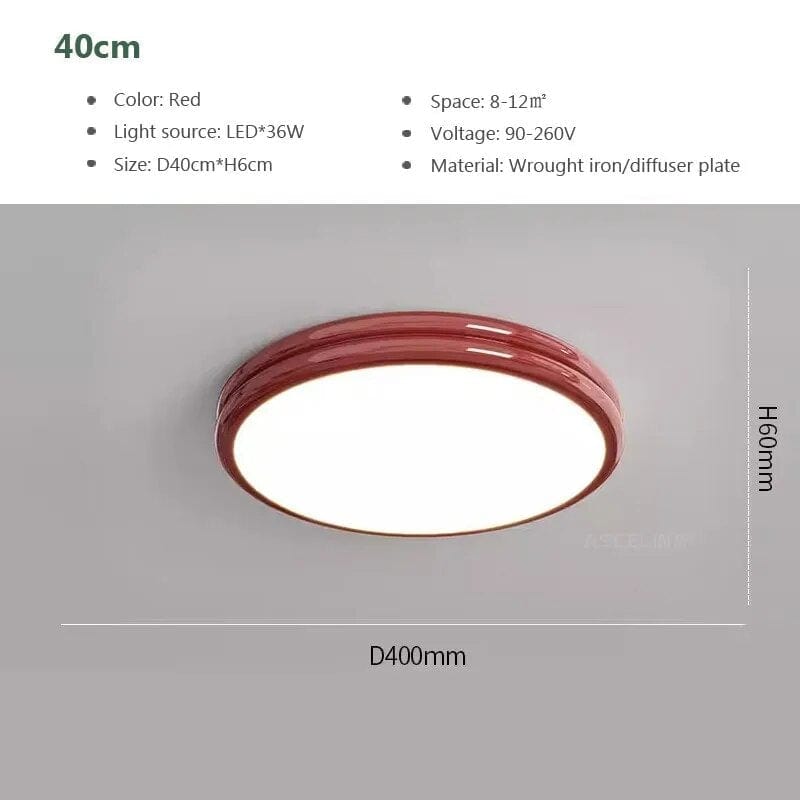 Plafonnier LED Macaron LuxeVue | Marco Lucetti LCL120 Rouge 40cm / Blanc froid-Pas de RC