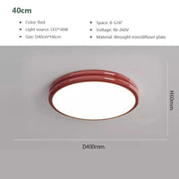 Plafonnier LED Macaron LuxeVue | Marco Lucetti LCL120 Rouge 40cm / Blanc froid-Pas de RC