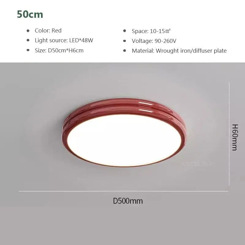 Plafonnier LED Macaron LuxeVue | Marco Lucetti LCL120 Rouge 50cm / Blanc froid-Pas de RC