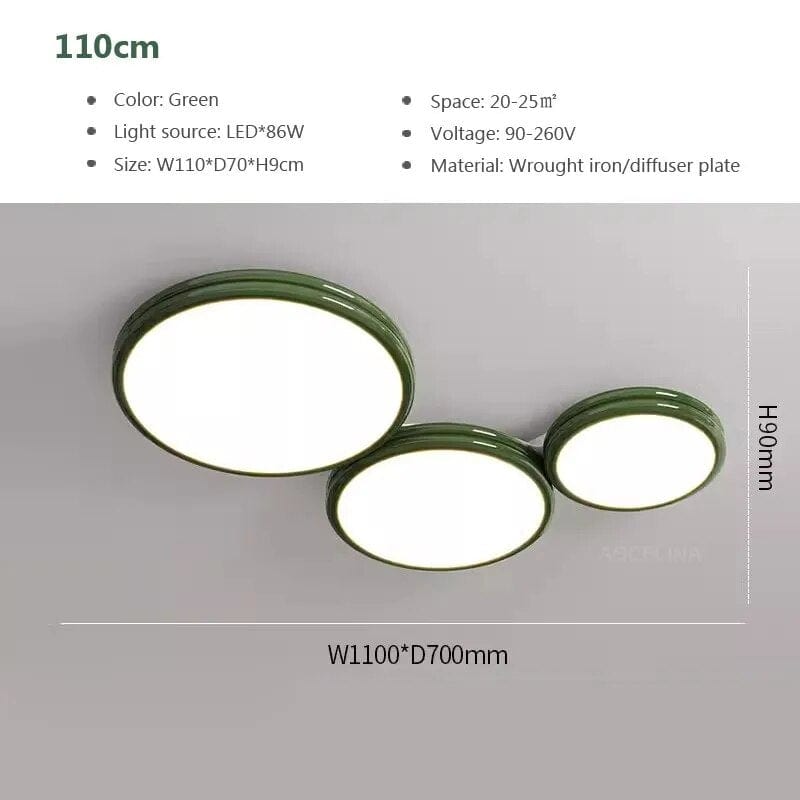 Plafonnier LED Macaron LuxeVue | Marco Lucetti LCL120 Vert 110cm / Blanc froid-Pas de RC