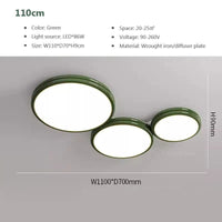 Plafonnier LED Macaron LuxeVue | Marco Lucetti LCL120 Vert 110cm / Blanc froid-Pas de RC