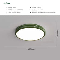 Plafonnier LED Macaron LuxeVue | Marco Lucetti LCL120 Vert 40cm / Blanc froid-Pas de RC