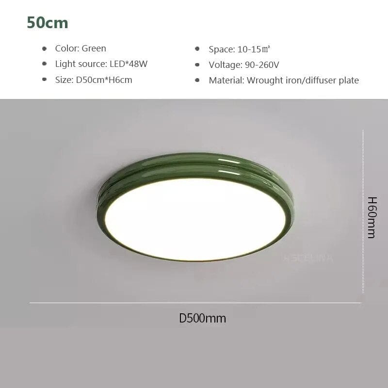 Plafonnier LED Macaron LuxeVue | Marco Lucetti LCL120 Vert 50cm / Blanc froid-Pas de RC