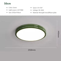 Plafonnier LED Macaron LuxeVue | Marco Lucetti LCL120 Vert 50cm / Blanc froid-Pas de RC