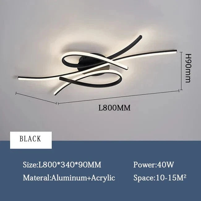 Plafonnier LED Maison Nordique - Or/Noir | Marco Lucetti Noir 80CM / Blanc chaud PAS de RC