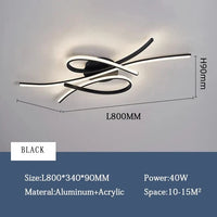 Plafonnier LED Maison Nordique - Or/Noir | Marco Lucetti Noir 80CM / Blanc chaud PAS de RC